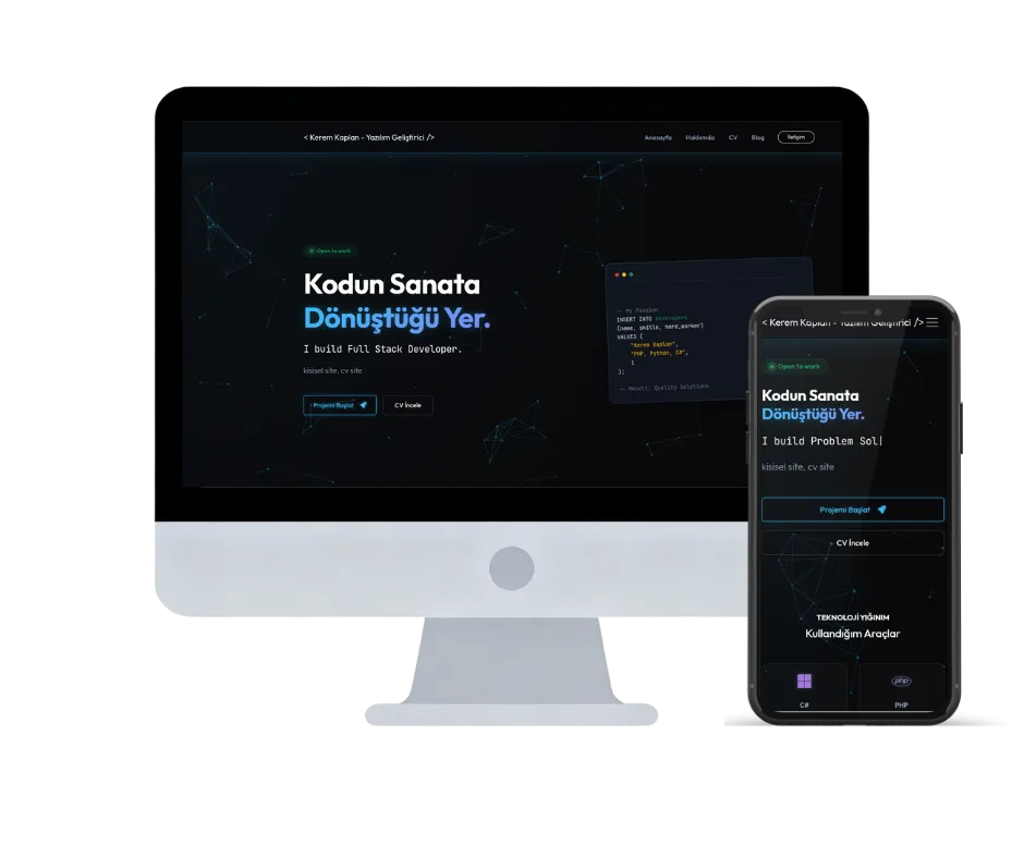 Developer Portfolyo Web Yazılımı - Dijital Kimliğinizi Geleceğe    Taşıyın